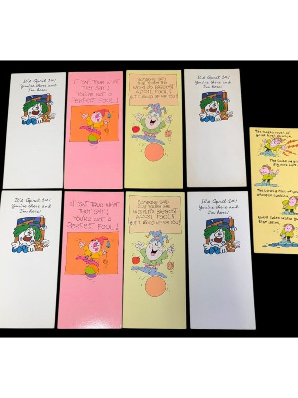 LOT (10) Vintage 1980s Hallmark Contemporary Cards April Fools Day Tall Greeting